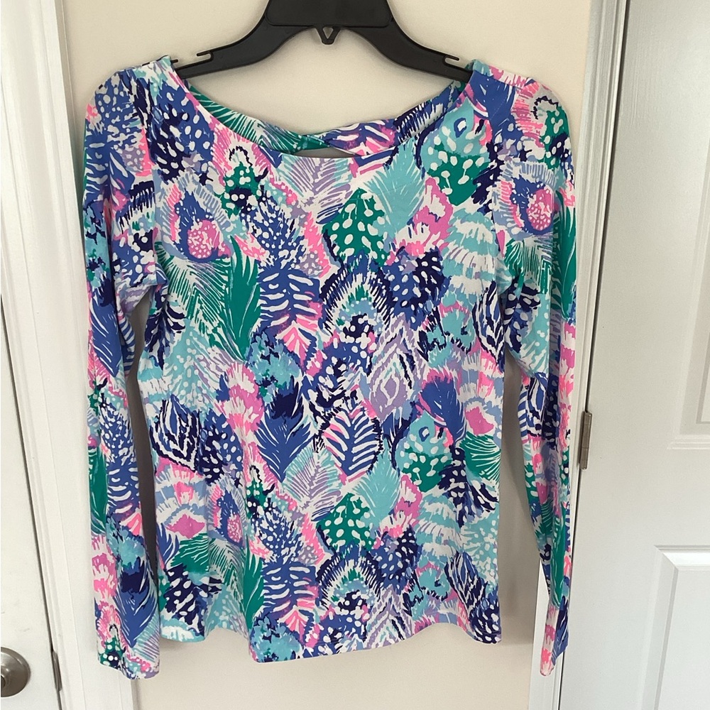 Lilly Pulitzer Multicolor Tropical Print Blouse, XS